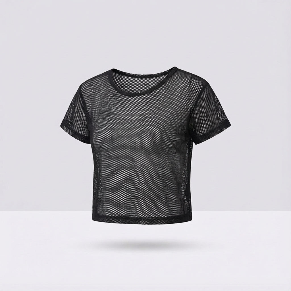 Breathable mesh sport top for women, Kaylee, ideal for athletic performance and workout gear