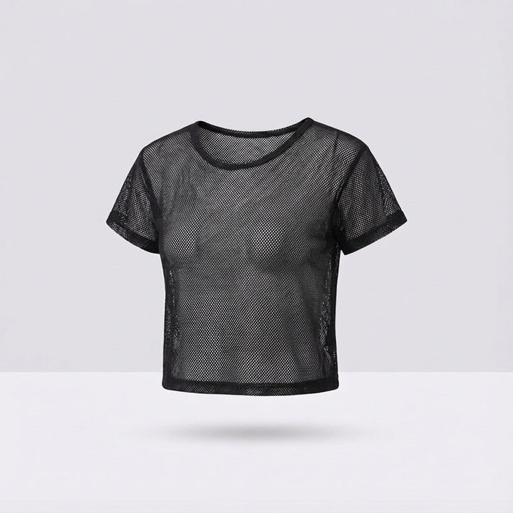 Breathable mesh sport top for women, Kaylee, ideal for athletic performance and workout gear