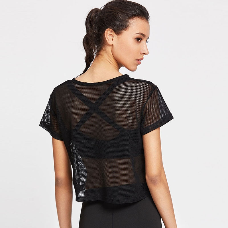 Ladies' breathable mesh sports top, Kaylee, perfect for gym wear and active performance