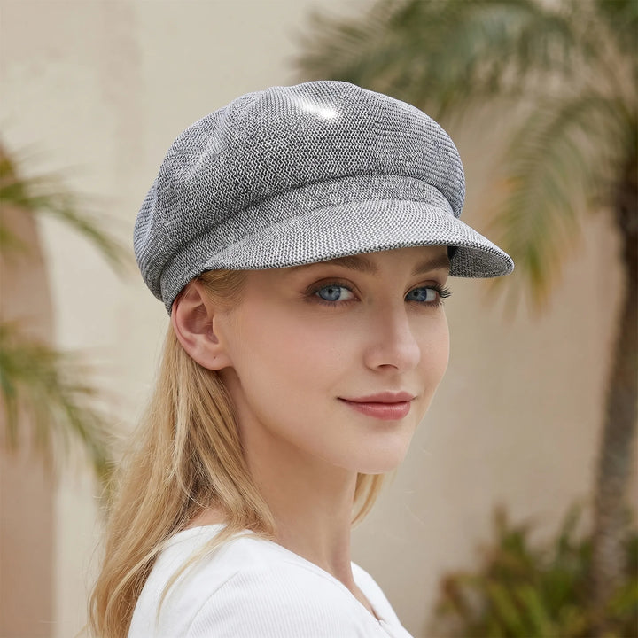 Women's breathable open-weave sun hat, perfect for summer beach days and travel. Stylish & lightweight.