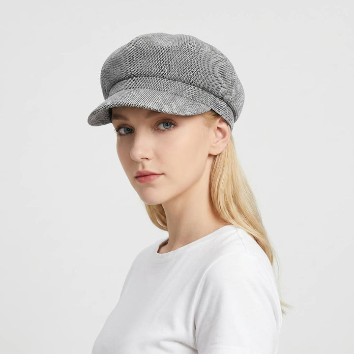 Close-up of the elegant open-weave texture of a women's breathable summer sun hat. Great for vacation.