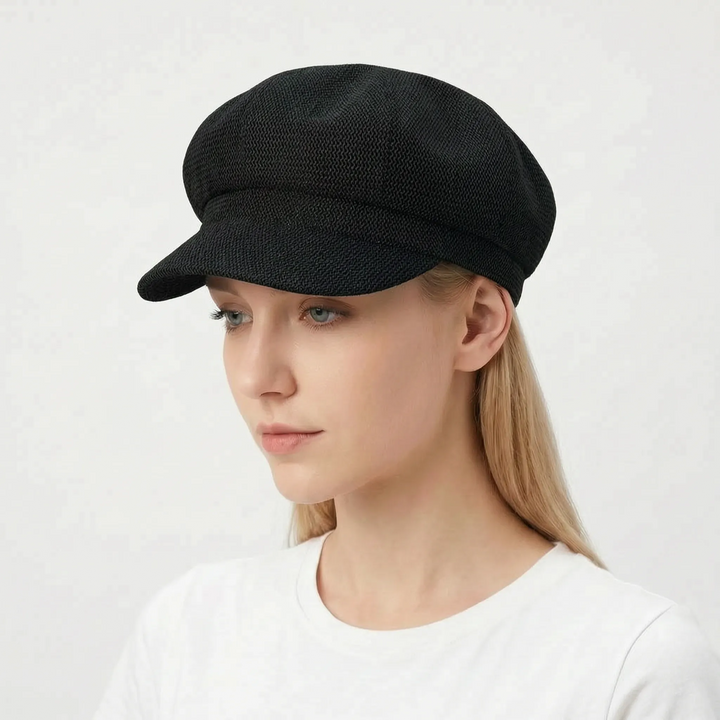 Woman enjoying an outdoor day, wearing a comfortable & stylish open-weave sun hat for ultimate sun protection.