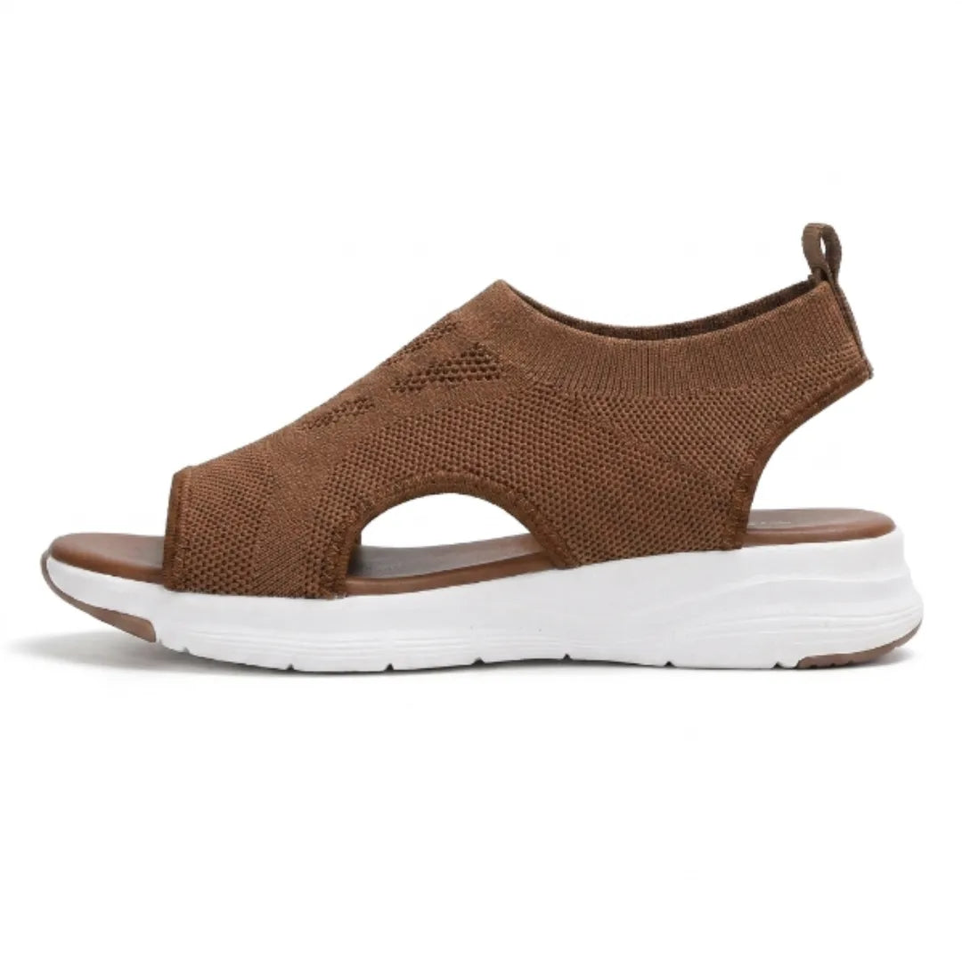 Women's breathable orthopedic wedge sandals for comfortable walking. Slip-on design for easy wear & foot support.