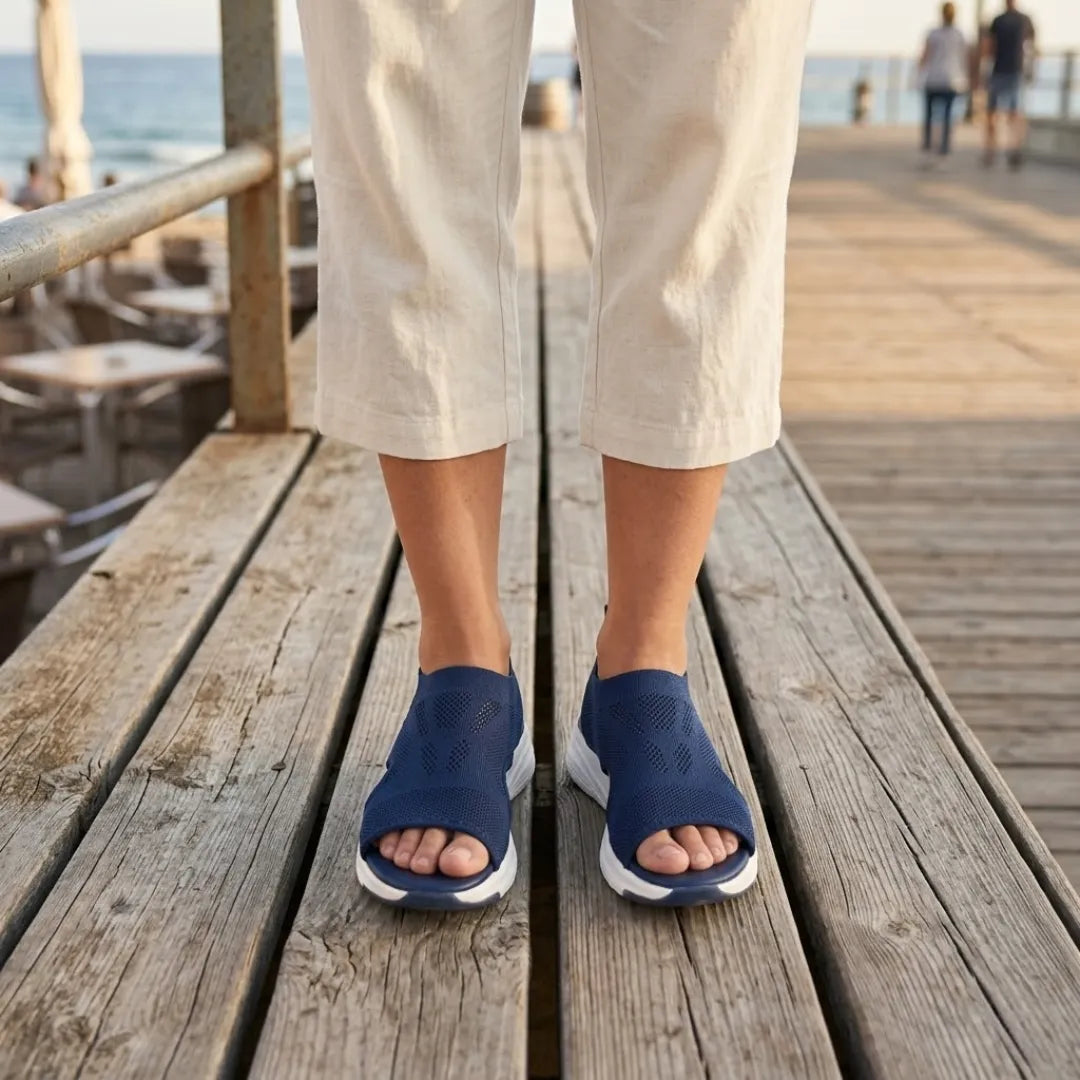 Summer-ready women's orthopedic wedge sandals, breathable & comfortable for all-day walking. Easy-wear design.