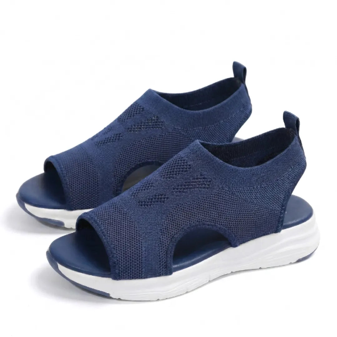 Modern women's breathable orthopedic wedge sandals for stylish, comfortable walking. Great for foot support.