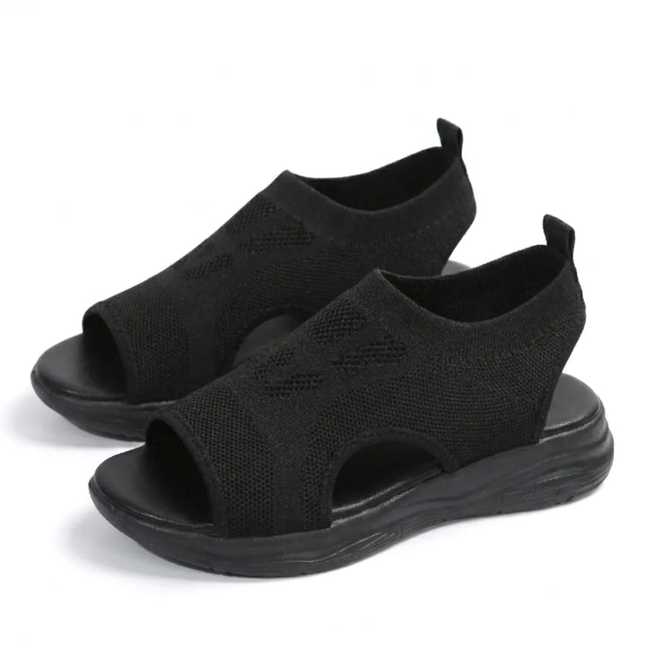Women's comfortable wedge sandals, orthopedic for walking. Breathable slip-on design for summer and daily wear.
