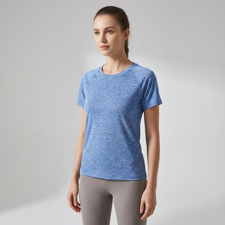 Breathable women's running shirt, short sleeve, quick dry fabric for workout gear