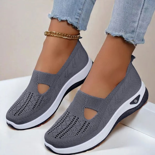 Breathable women's slip-on shoes with soft sole, non-slip, perfect for walking.