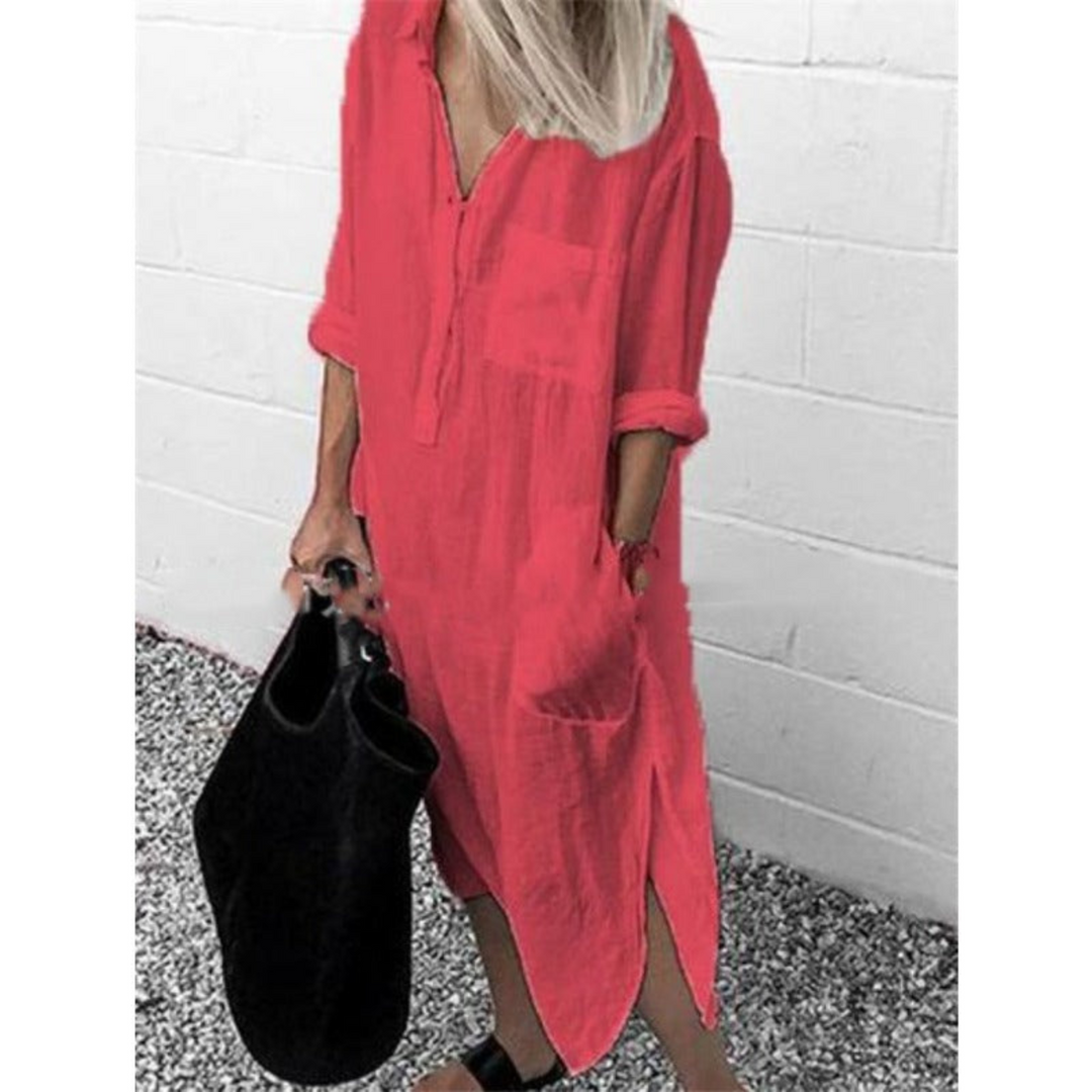Casual yet elegant women's long summer dress; a versatile fashion piece for any warm-weather occasion.