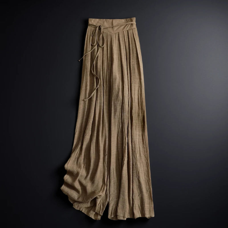 Lightweight, comfortable women's wide-leg pants. Breezy fabric for chic, relaxed summer fashion.