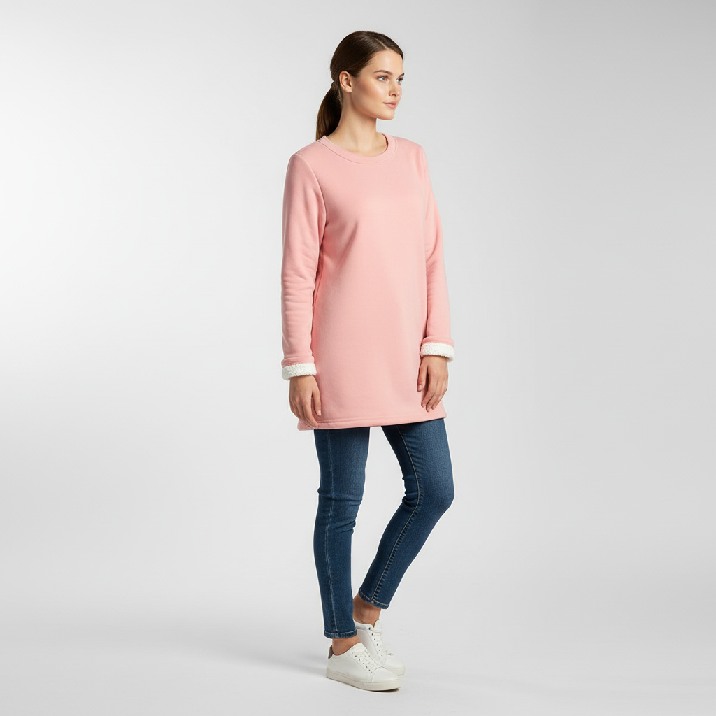 Casual women's fleece top Brigitte, warm and comfortable for daily winter wear