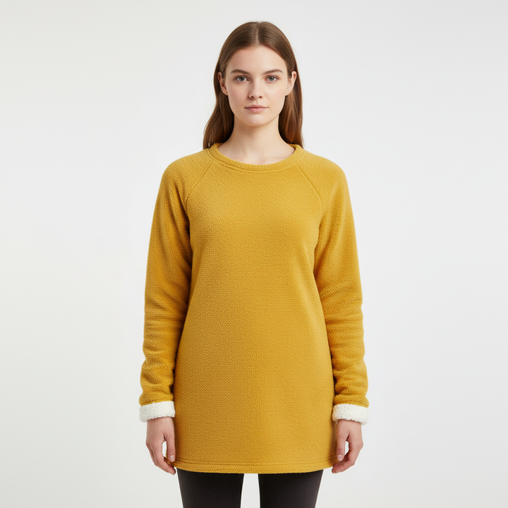 Everyday comfort women's fleece pullover Brigitte, long sleeve, ideal winter top