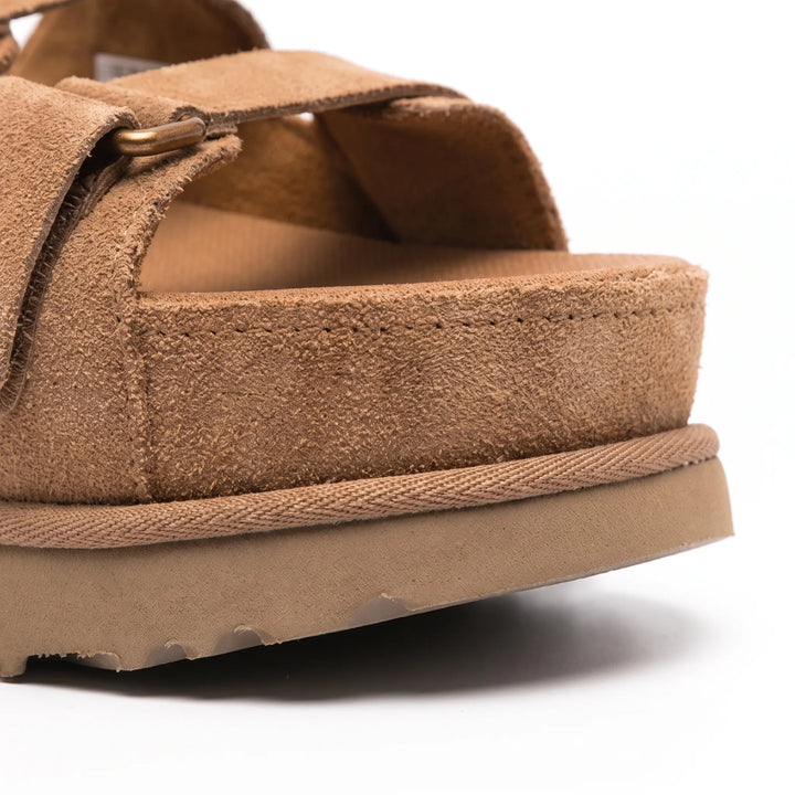Comfortable women's slip-on chunky platform sandals with adjustable straps, ideal for elevated casual style.