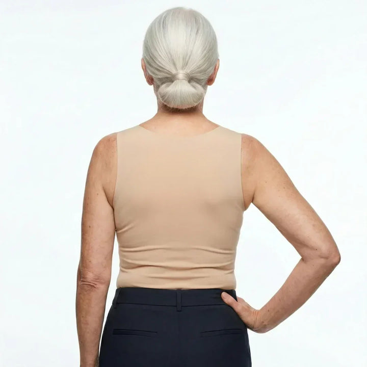 No-fuss women's tank top with built-in bra, providing effortless comfort and support.