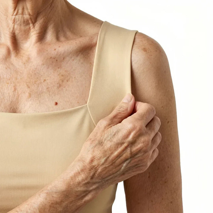 Breathable women's sleeveless tank top with built-in bra, ideal for warm weather.