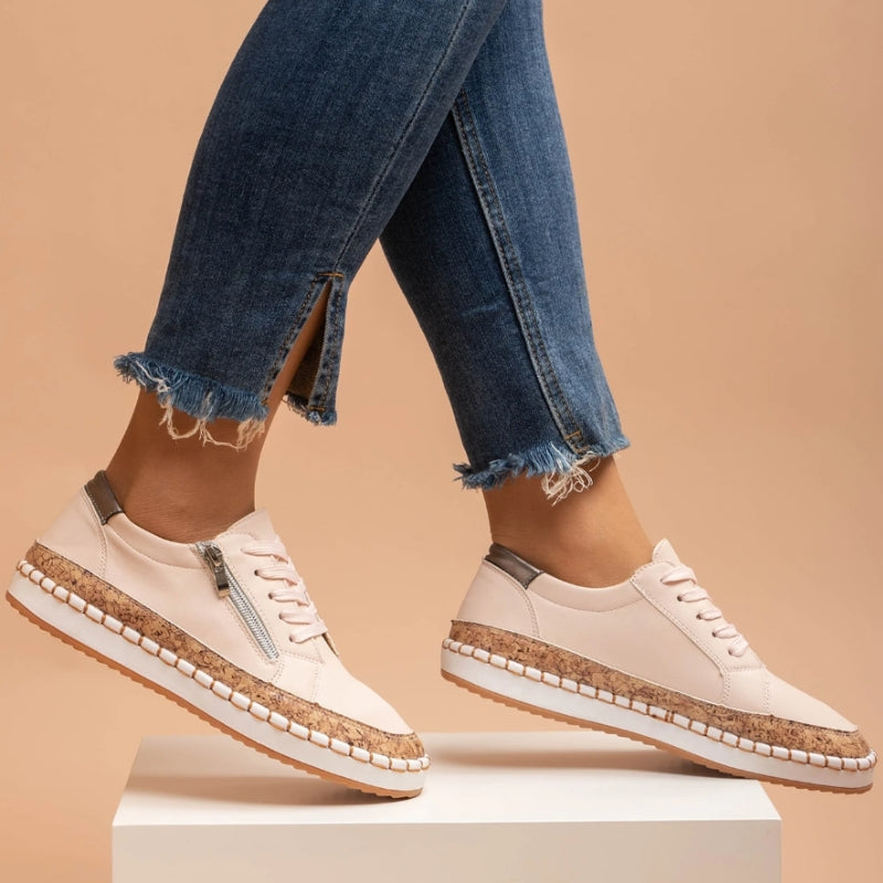 Women's Cali comfort shoes featuring stylish prints and orthopedic arch support for daily wear.