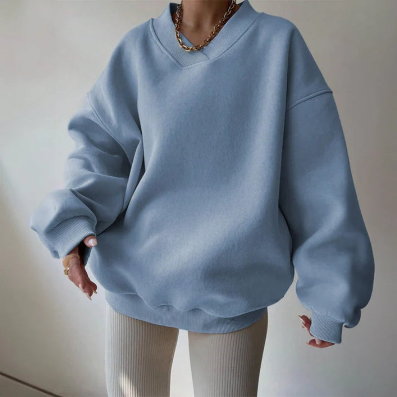 Comfortable women's soft knit pullover, featuring an oversized loose fit. Ideal casual top for fall & winter.