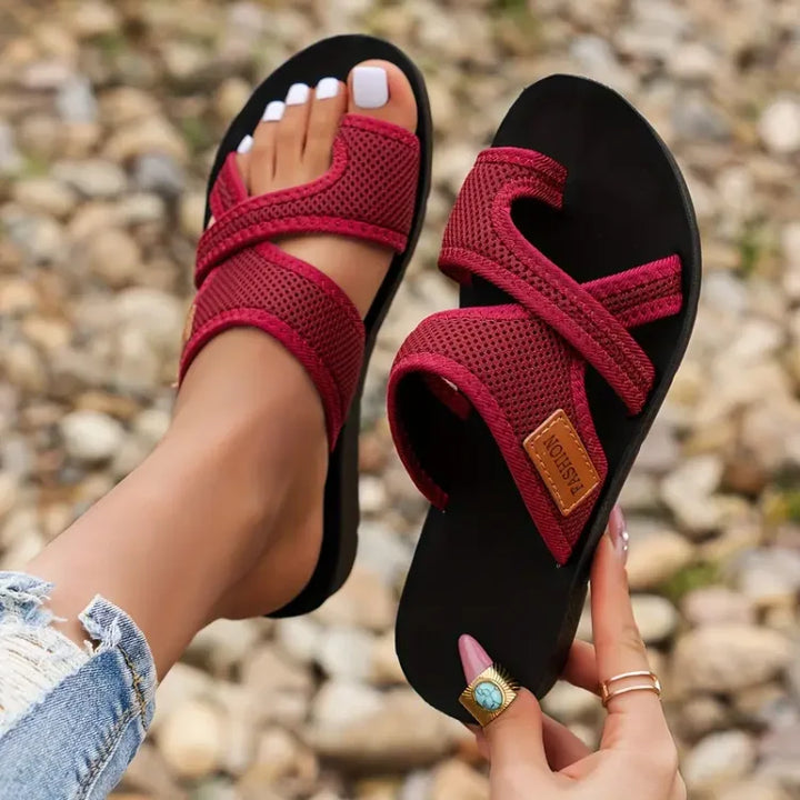 Cally supportive women's sandals featuring adjustable straps & contoured footbed for ultimate comfort & walking ease.