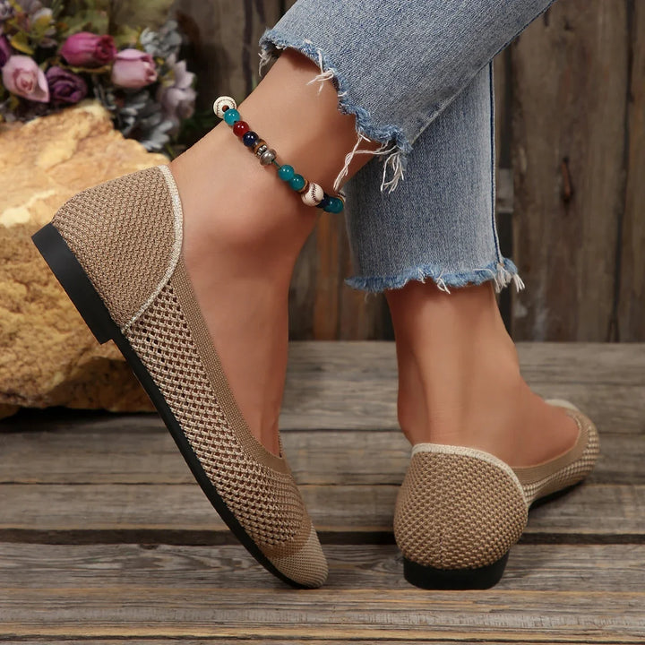 Calora women's pointed-toe flats, breathable & comfortable slip-on shoes for versatile everyday style.