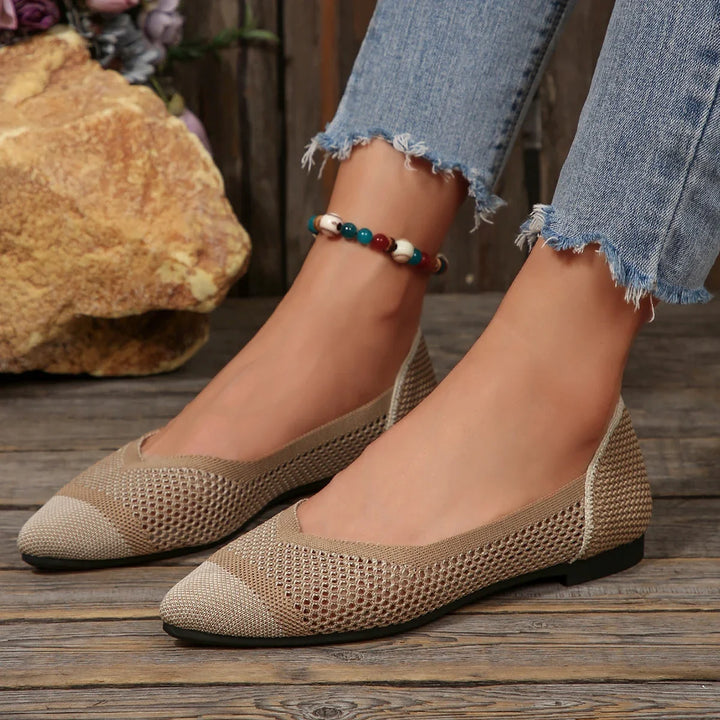 Lightweight Calora pointed-toe flats, breathable women's shoes ideal for spring and summer footwear.