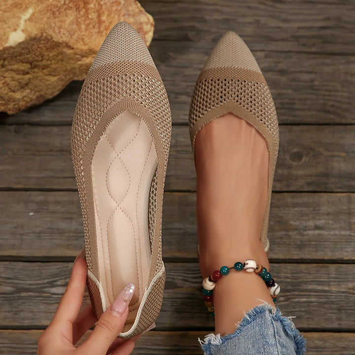 Women's Calora pointed-toe walking flats, breathable & versatile slip-on shoes for casual elegance.