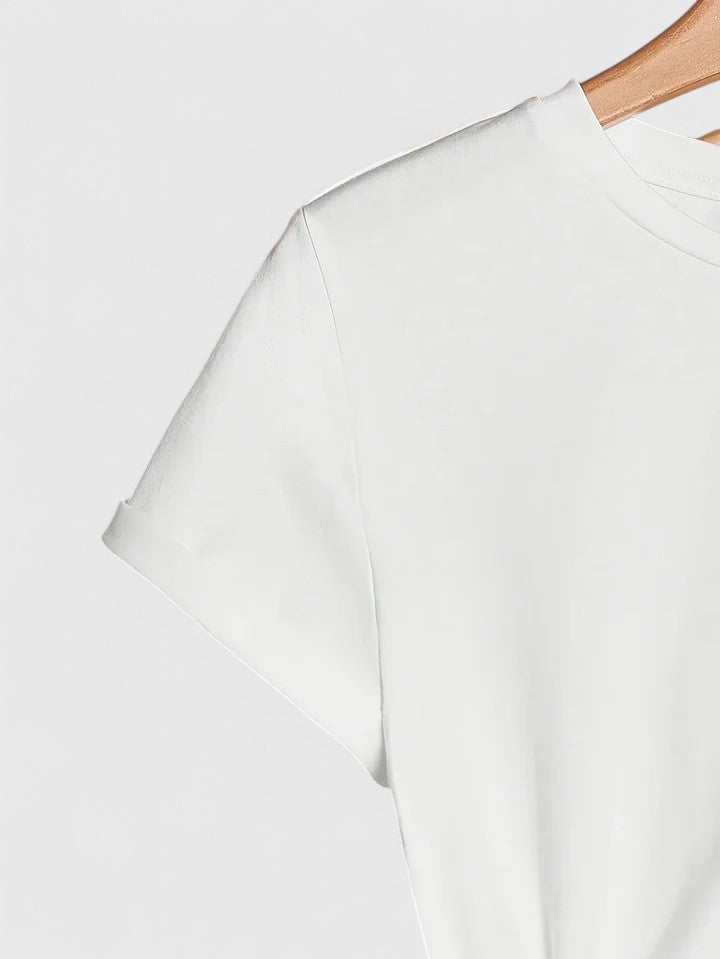 Women's camel short sleeve t-shirt with a chic heart graphic. Relaxed fit, ultimate comfort.