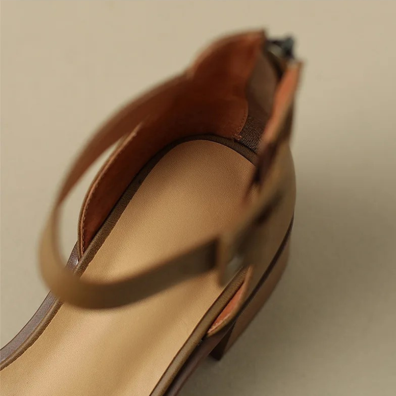 Summer-ready Carina women's strap heels in white, with comfortable block heel & non-slip sole for elegance.