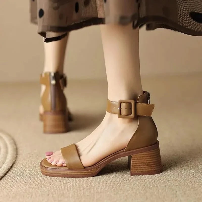 Versatile elegant Carina women's strap heels, suitable as dress shoes or chic summer sandals.
