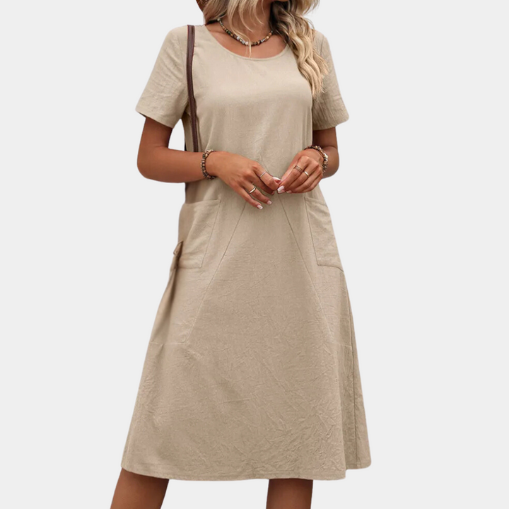 Versatile women's Mira summer dress, ideal for casual outings, beach days, or comfortable vacation wear.
