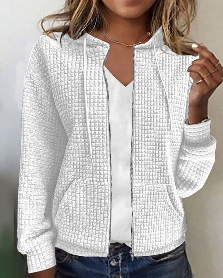 Stylish women's vest for spring & autumn, designed with convenient pockets, adjustable drawstrings & comfortable fit.