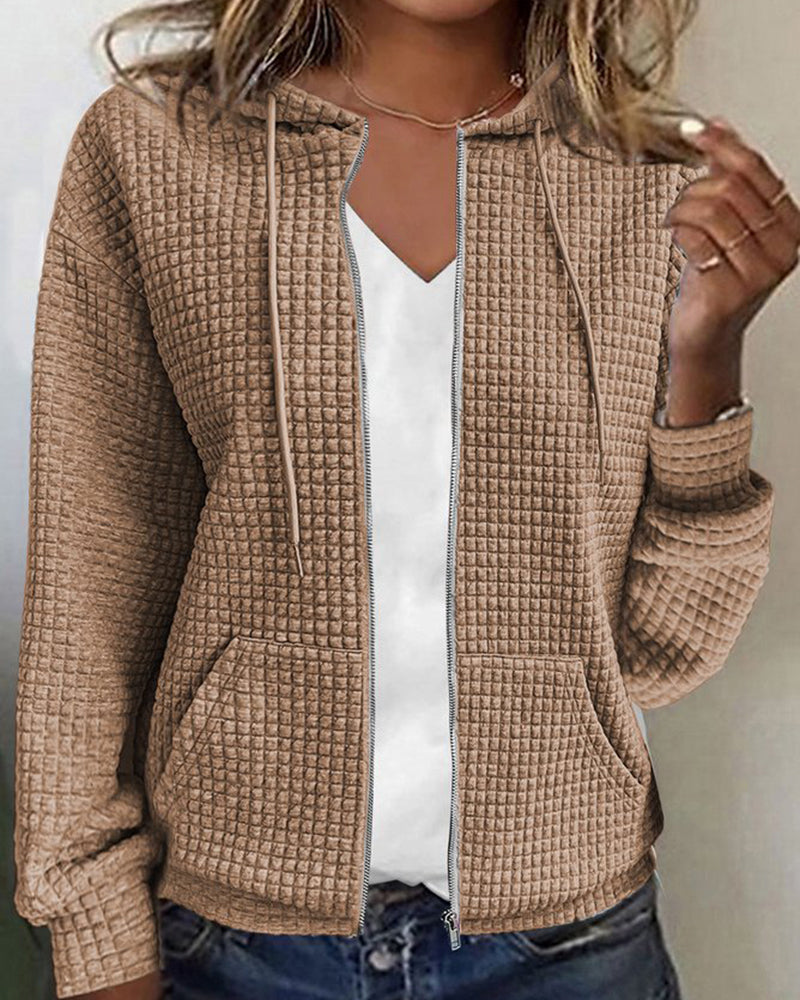 Durable women's comfort vest with functional pockets, drawstring waist, and a smooth zip closure for any season.