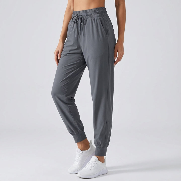 Everyday comfort joggers for women, high-waist cotton blend trousers perfect as lounge wear