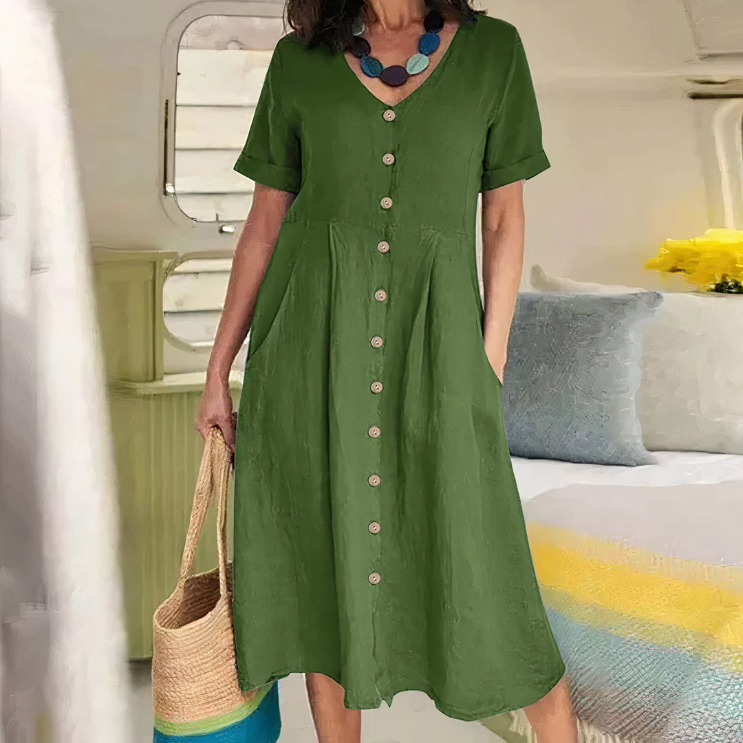 Beach-ready women's casual summer dress, loose fit cotton blend, perfect for sunny days and relaxation