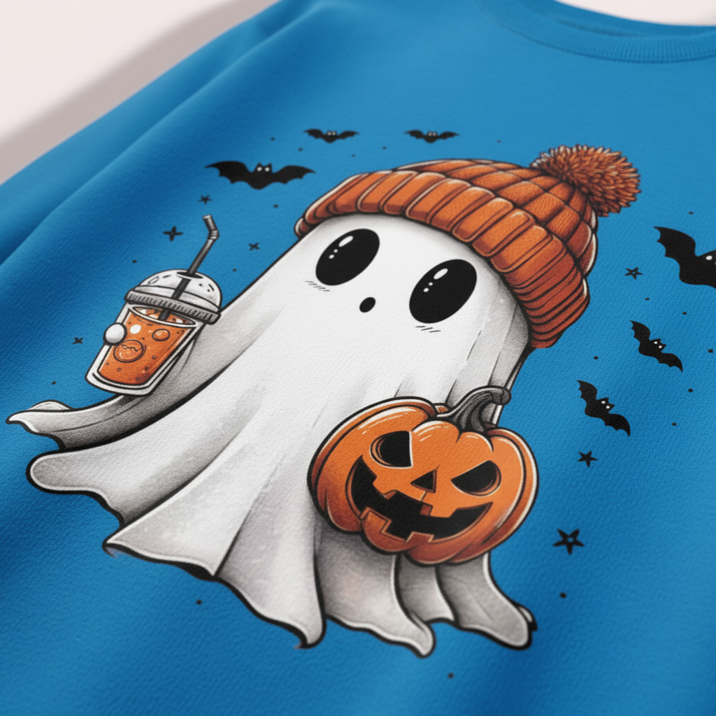 Stylish women's casual wear Halloween sweatshirt, comfortable graphic pullover