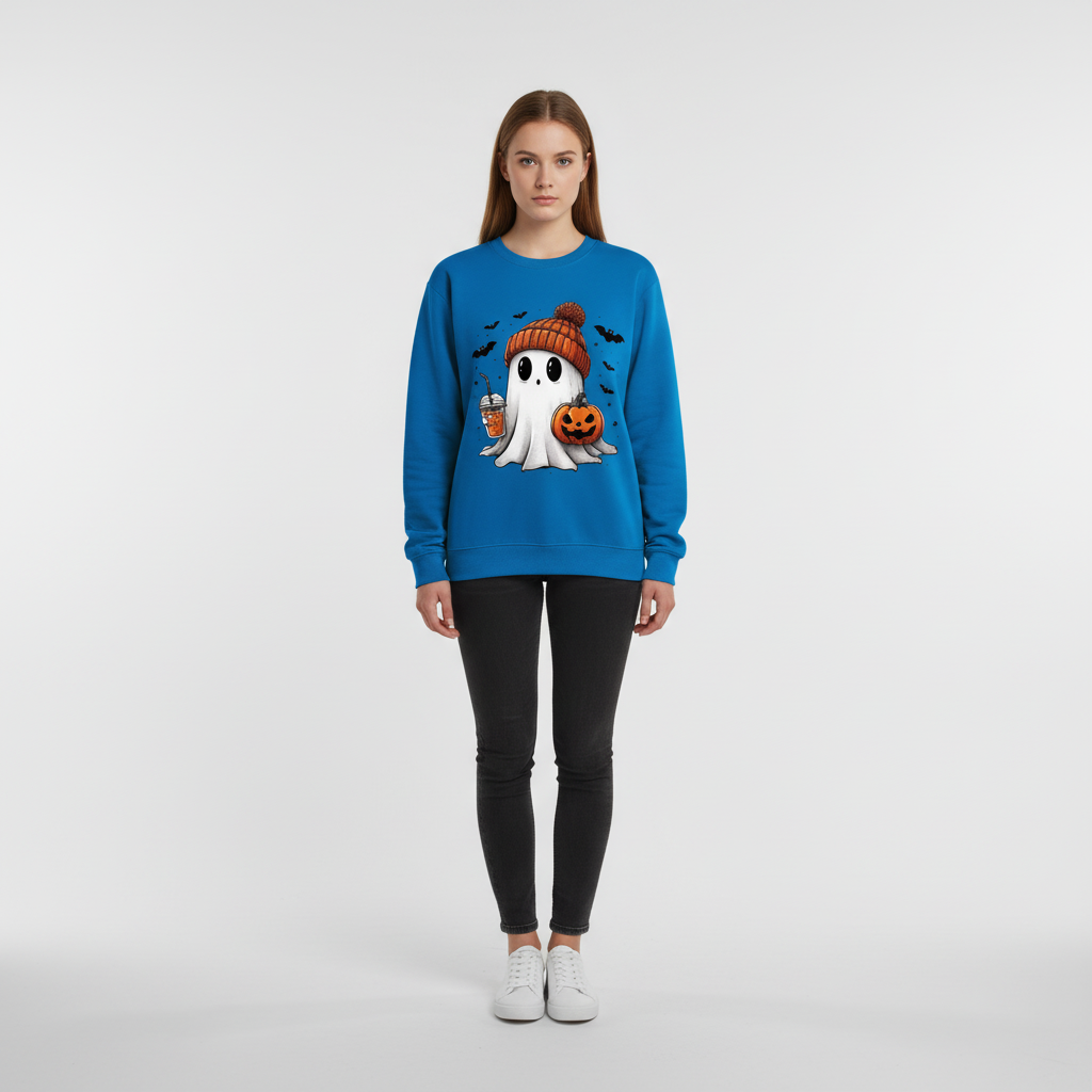 Autumn fashion women's graphic sweatshirt, Halloween themed, ideal cozy winter top