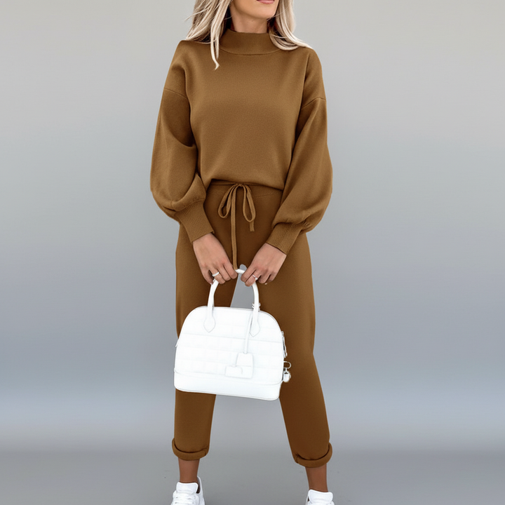 Lisa women's lounge set, a comfortable and stylish high collar two-piece outfit