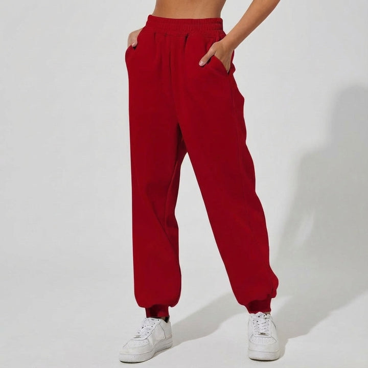 Pair of Martha casual women's joggers, folded neatly, in a light color, comfortable and versatile