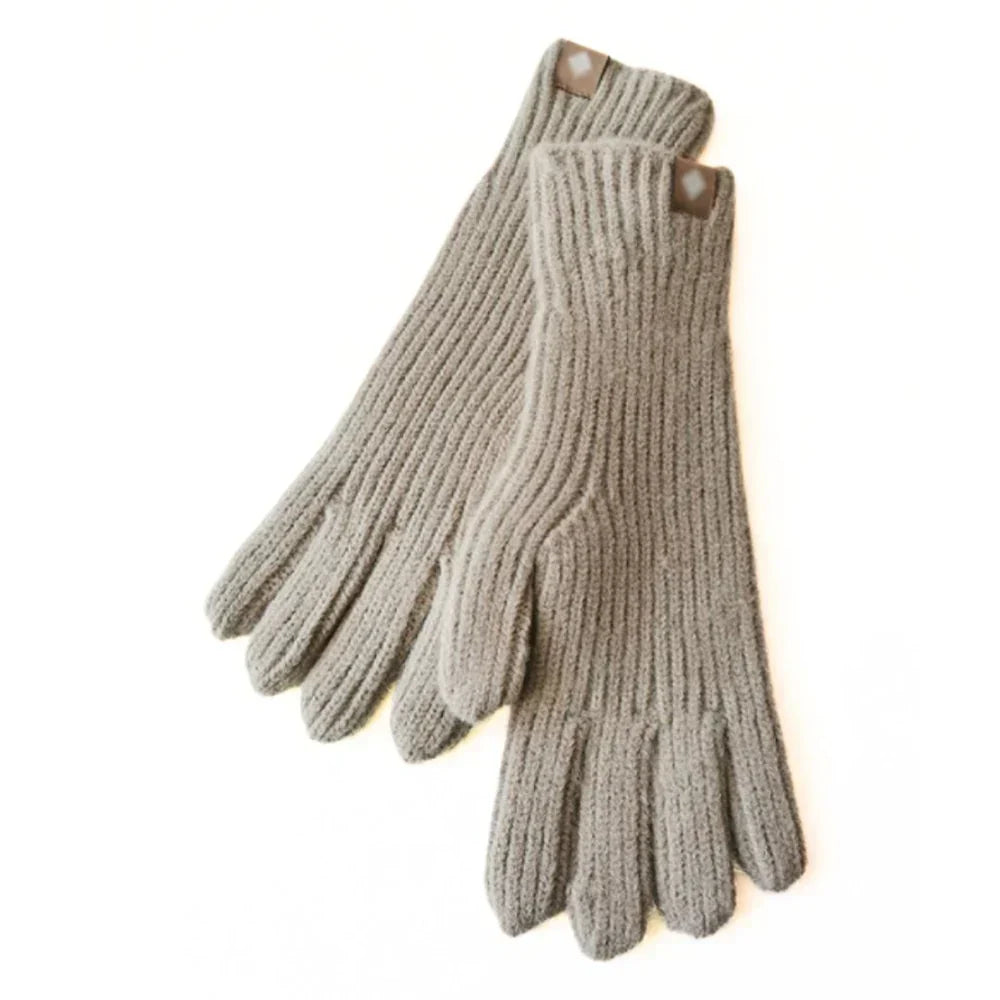 Women's casual knitted touchscreen gloves. Soft, warm winter accessory for everyday fashion & convenience.
