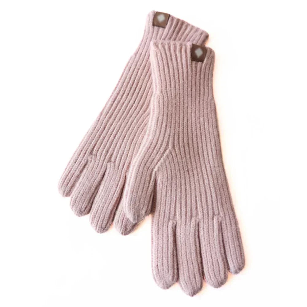 Warm, soft knitted women's touchscreen gloves. A comfortable & casual winter fashion accessory.