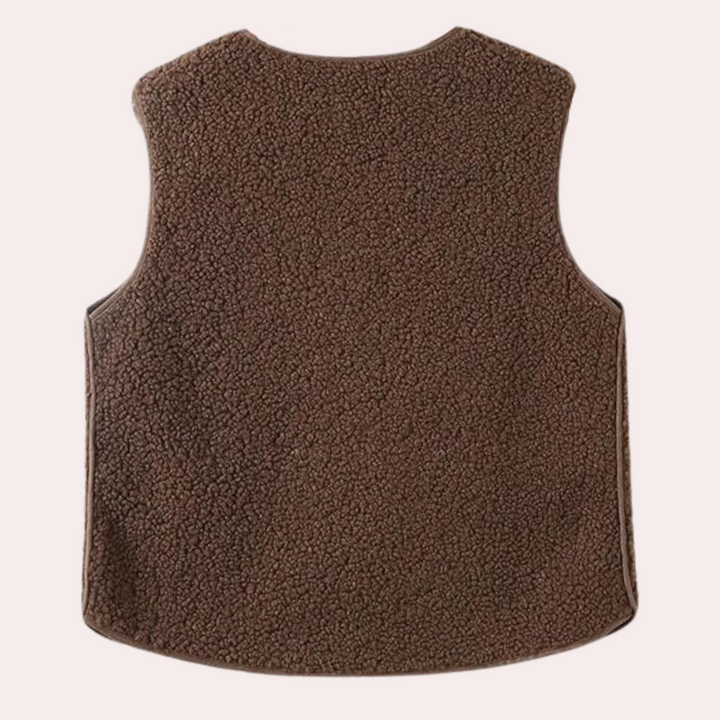 Chic women's wool gilet featuring a front knot detail for versatile outerwear.