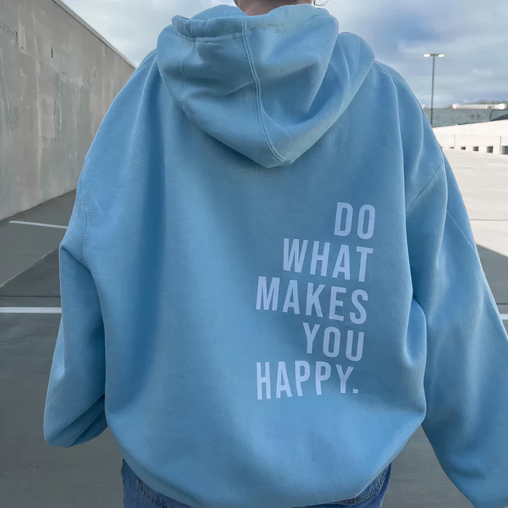 Cozy blue Luna oversized hoodie for women. Long sleeve hooded top, perfect for everyday casual wear & comfort.