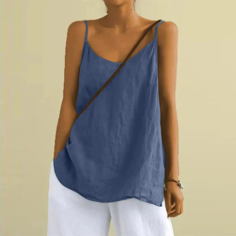 Women's casual sleeveless cami top, perfect for summer. Loose fit tank blouse for everyday comfort.