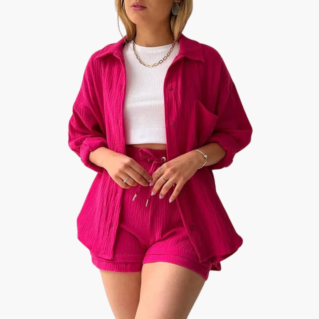 Soft, lightweight women's two-piece set with a relaxed, comfortable fit.