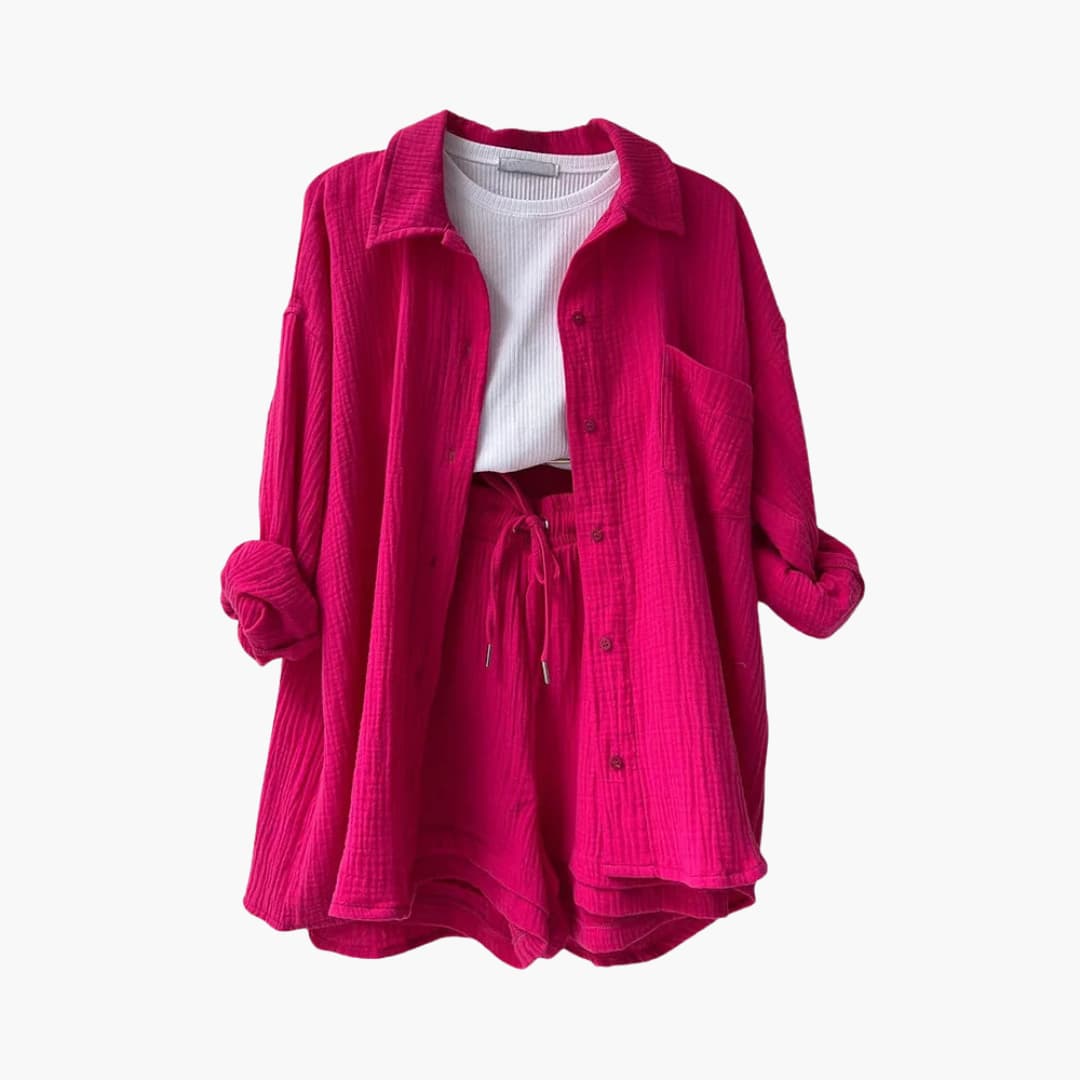 Comfortable women's matching set, perfect for casual wear & vacation outfits.