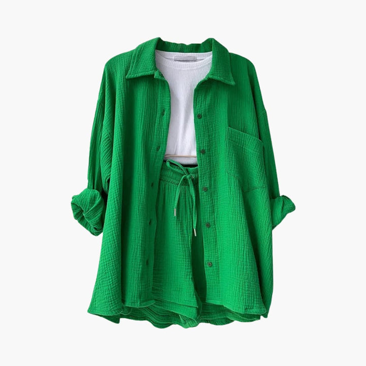 Perfect summer women's two-piece set, breathable, relaxed, and fashionable.