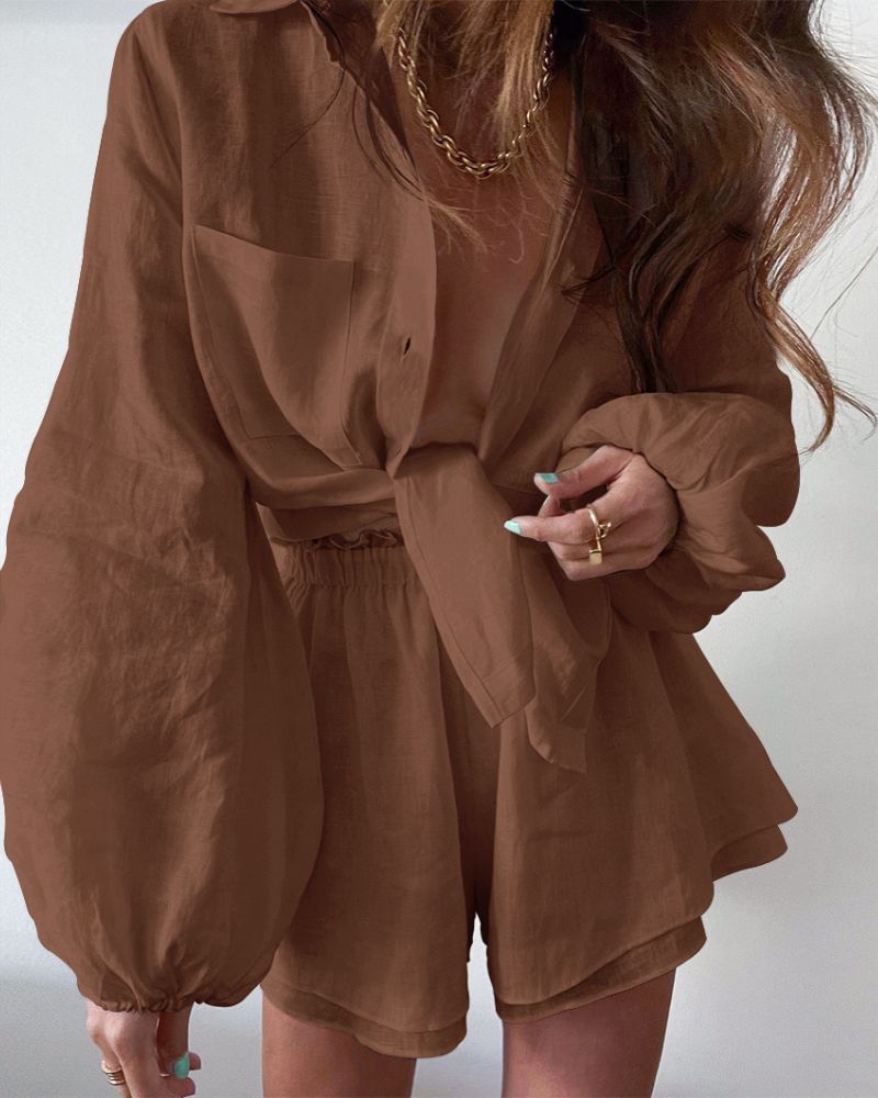 Stylish Celeste women's linen blend shorts set, perfect for a breathable and light summer vacation look.