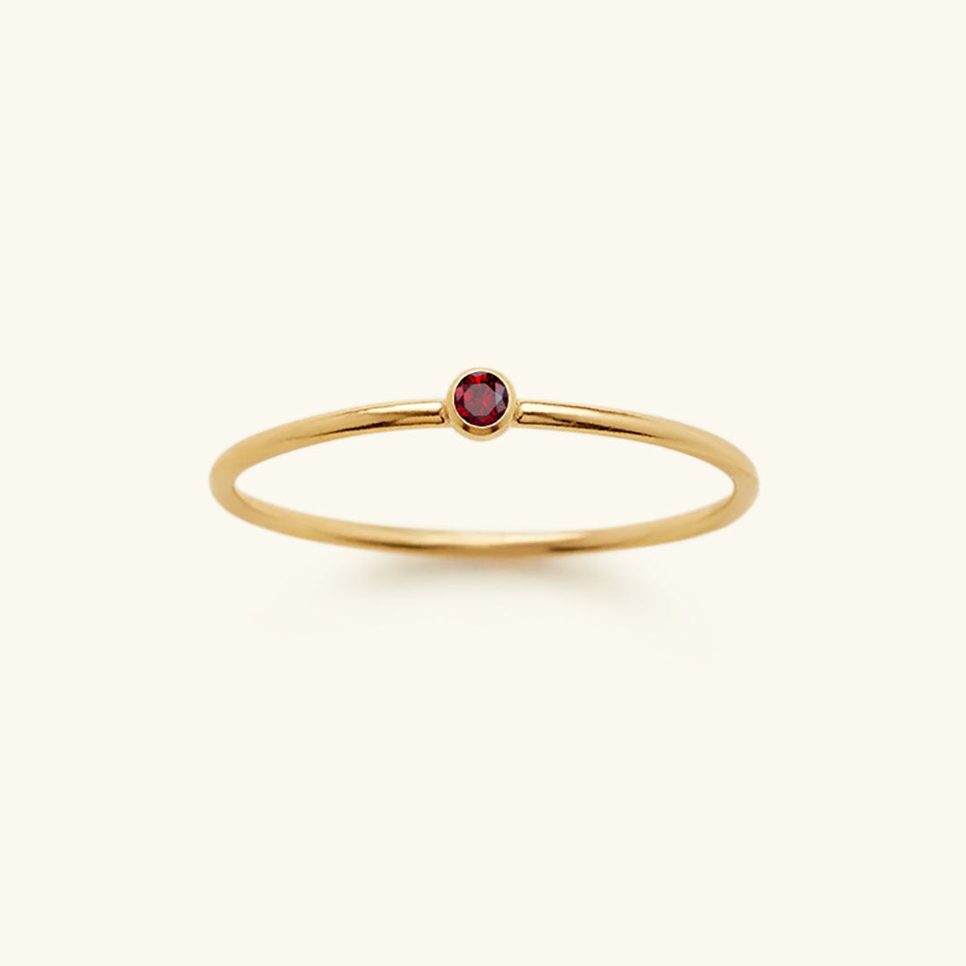 Women's Celestia personalized birthstone ring, elegant gold plated custom jewelry.