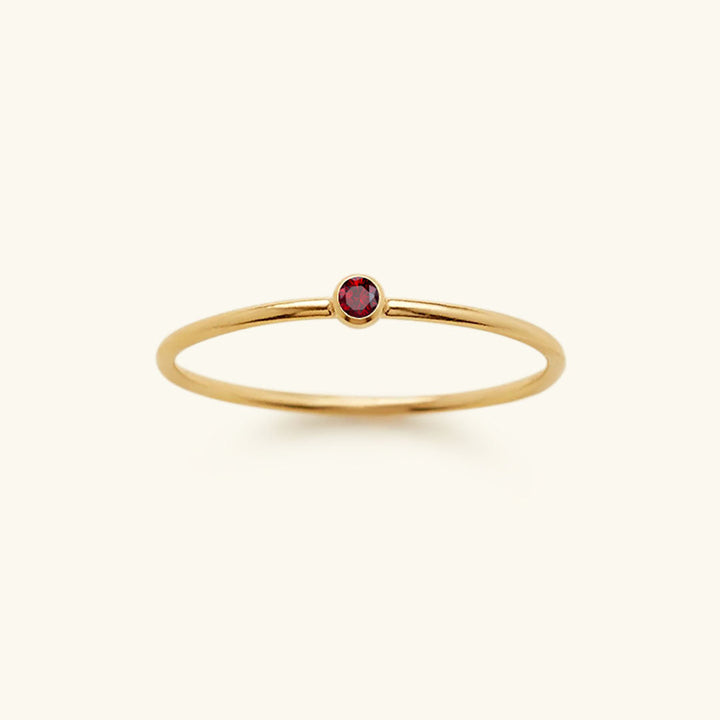 Women's Celestia personalized birthstone ring, elegant gold plated custom jewelry.