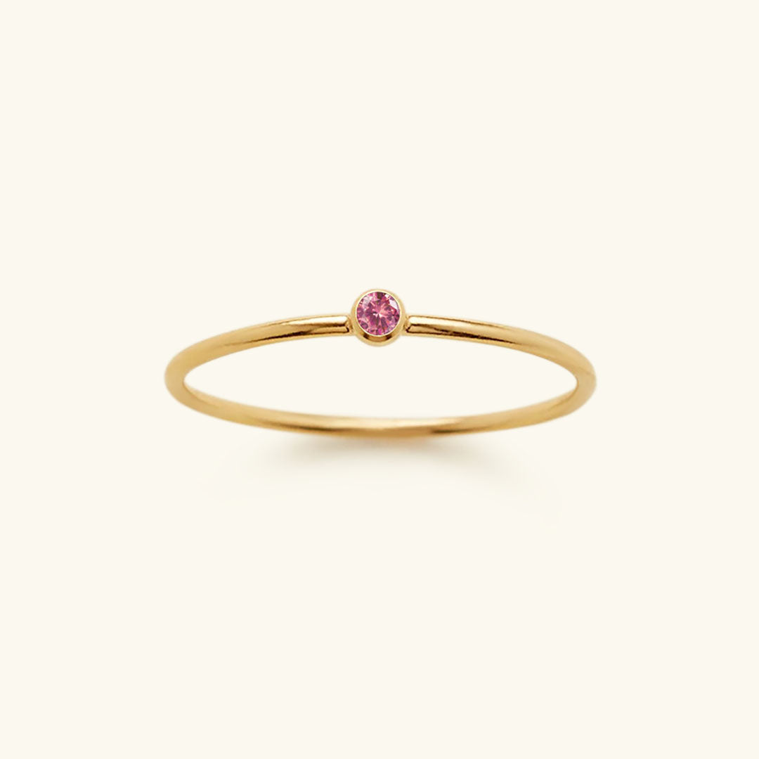 Hypoallergenic silver Celestia personalized birthstone ring, a meaningful and delicate gift.