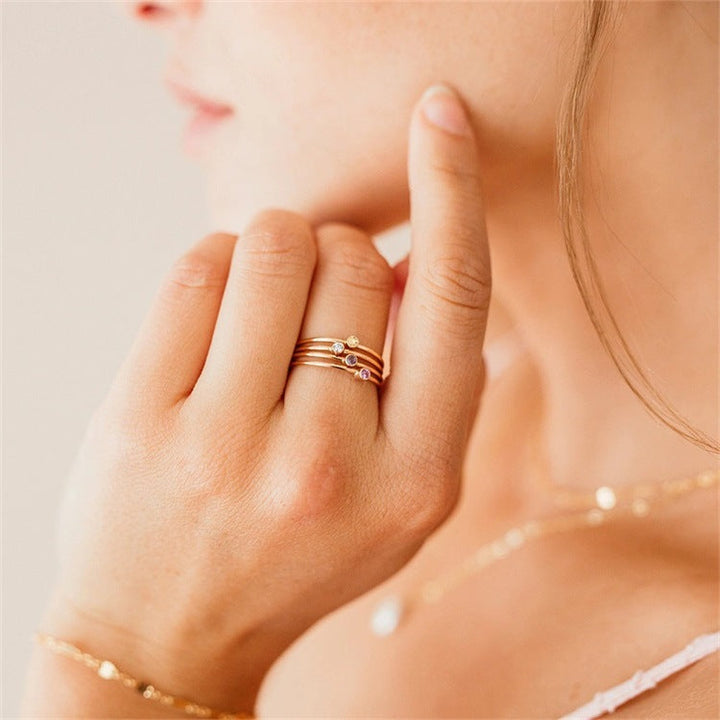 Delicate silver birthstone ring for women, a meaningful and personalized Celestia gift.